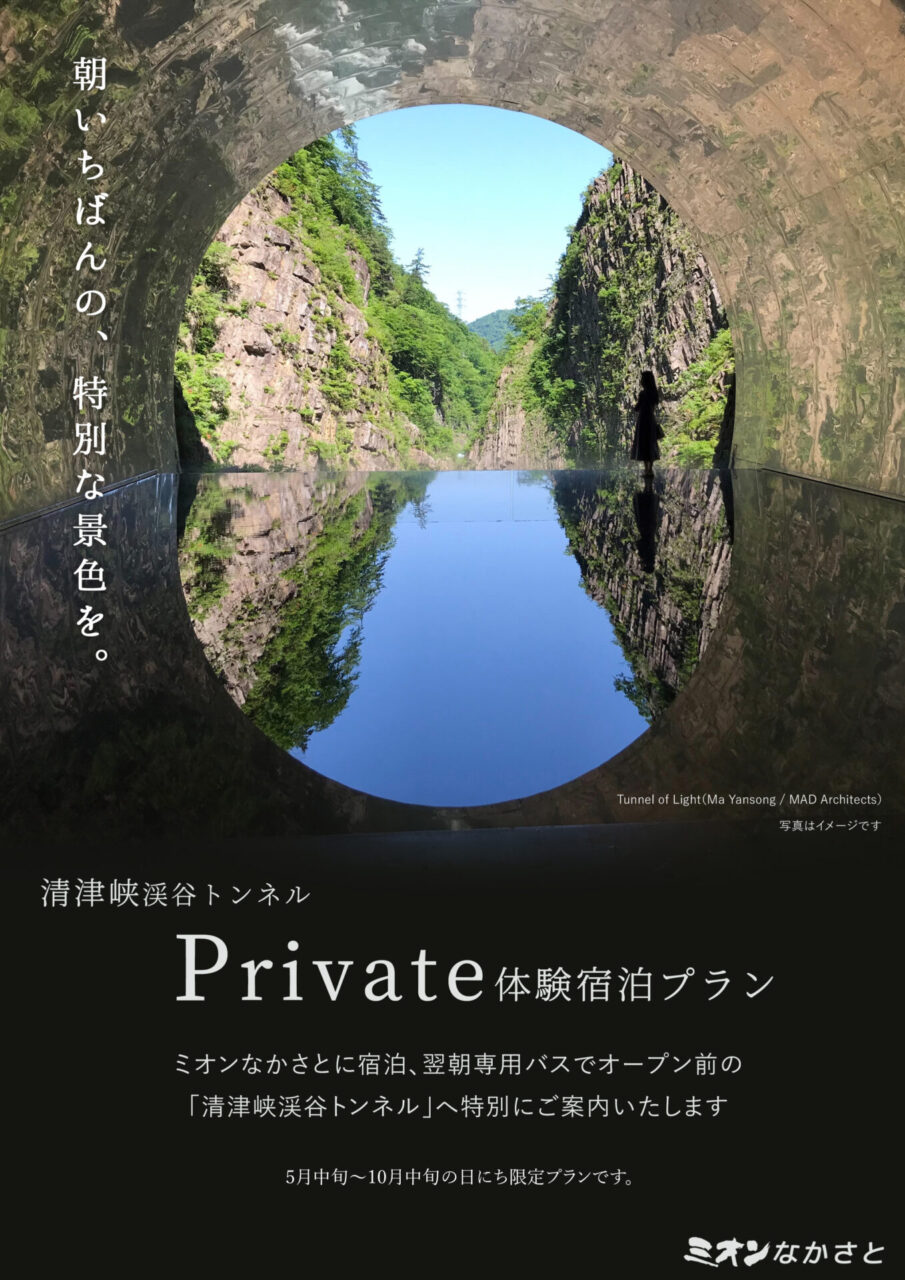「清津峡渓谷トンネルPrivate体験宿泊プラン」のご案内
